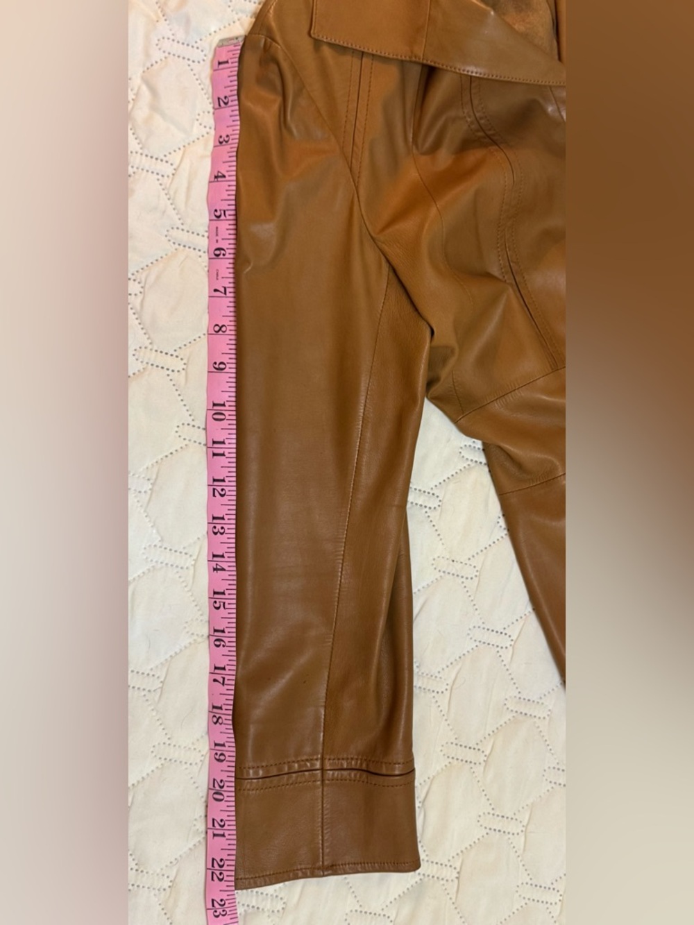 Lafayette 148 New York Tan Lambskin Leather Jacket   Sz 6 - Picture 11 of 11